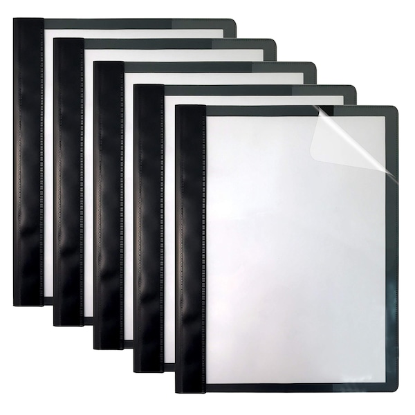 Better Office Products Clear Front Report Covers, Letter Size, Poly Back Cover, with Fasteners, Black, 25PK 36025 - main